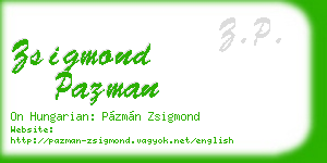 zsigmond pazman business card