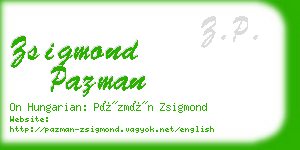 zsigmond pazman business card